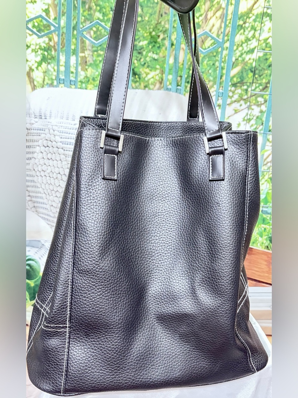 Estee Lauder Black Pebbled VeganLeather Tote